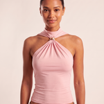Halter Crop Top with Twist Front and Metal Ring – product detail view 5