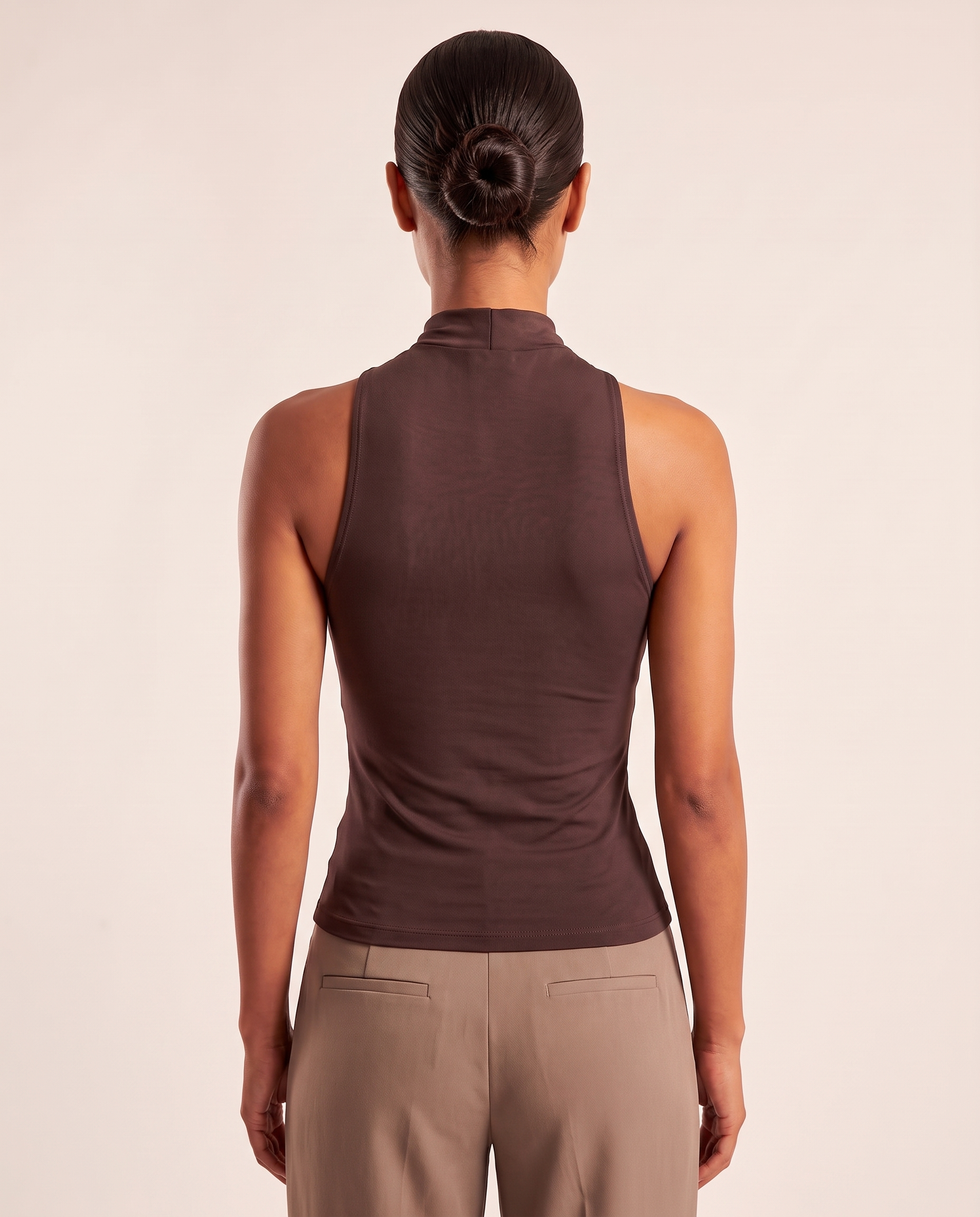 Halter Crop Top with Twist Front and Metal Ring – alternate product view
