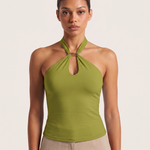 Halter Crop Top with Buckle Detail and Open Back – product detail view 5