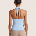 Halter Crop Top with Buckle Detail and Open Back – alternate product view