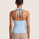 Halter Crop Top with Buckle Detail and Open Back – alternate product view