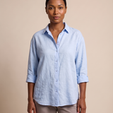Linen Shirt with Button Front and Relaxed Fit – product detail view 6