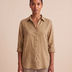 Linen Shirt with Button Front and Relaxed Fit – product detail view 5