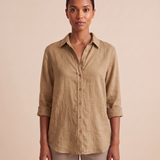 Linen Shirt with Button Front and Relaxed Fit – product detail view 5