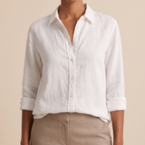 Linen Shirt with Button Front and Relaxed Fit – product detail view 1