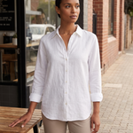Linen Shirt with Button Front and Relaxed Fit – product detail view 2