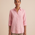 Linen Shirt with Button Front and Relaxed Fit – product detail view 3