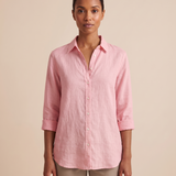 Linen Shirt with Button Front and Relaxed Fit – product detail view 3