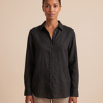 Linen Shirt with Button Front and Relaxed Fit – product detail view 4