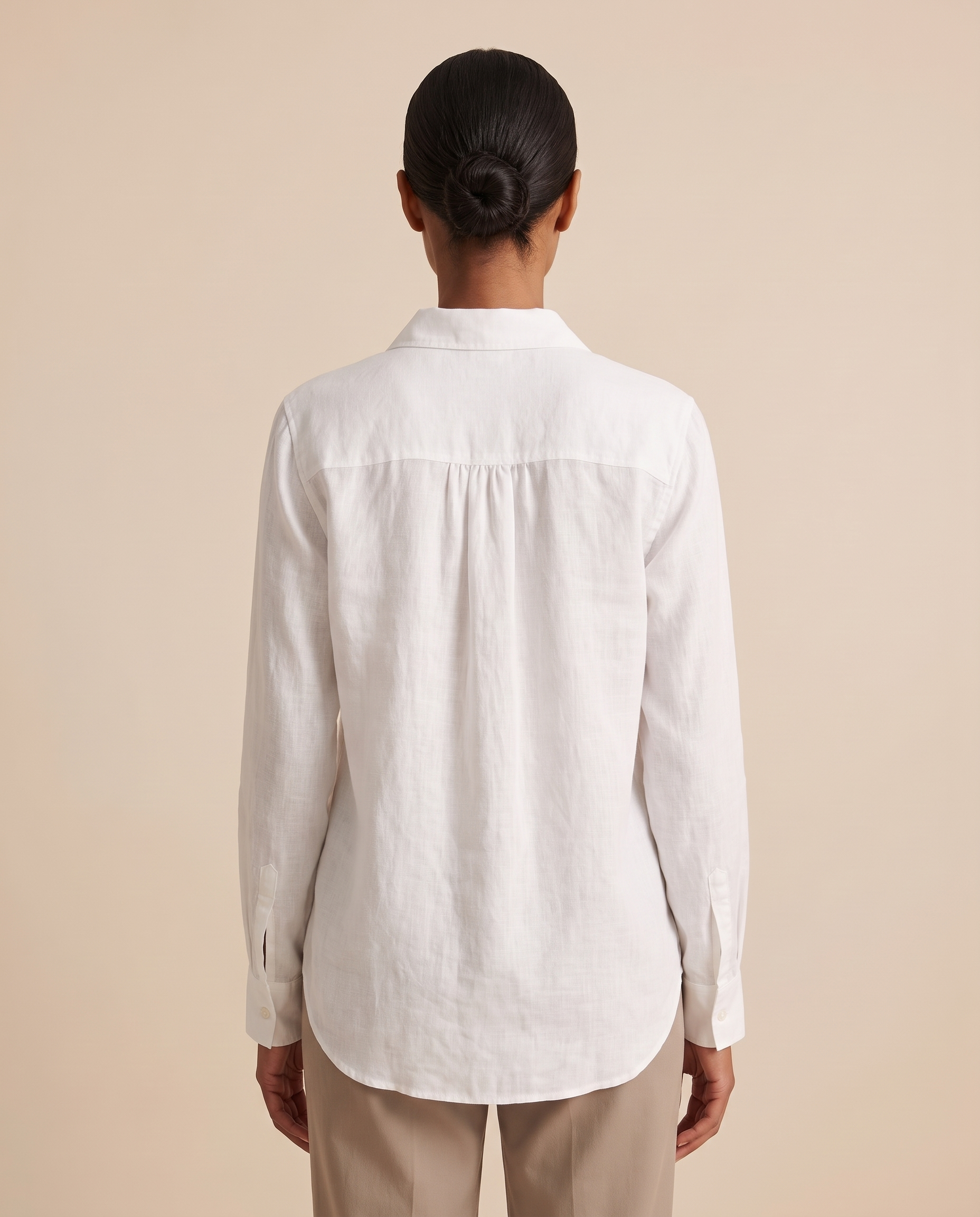 Linen Shirt with Button Front and Relaxed Fit – alternate product view