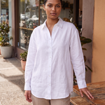 Oversized Linen Shirt with Button Front – product detail view 1