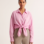 Oversized Linen Shirt with Button Front – product detail view 2