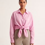 Oversized Linen Shirt with Button Front – product detail view 2