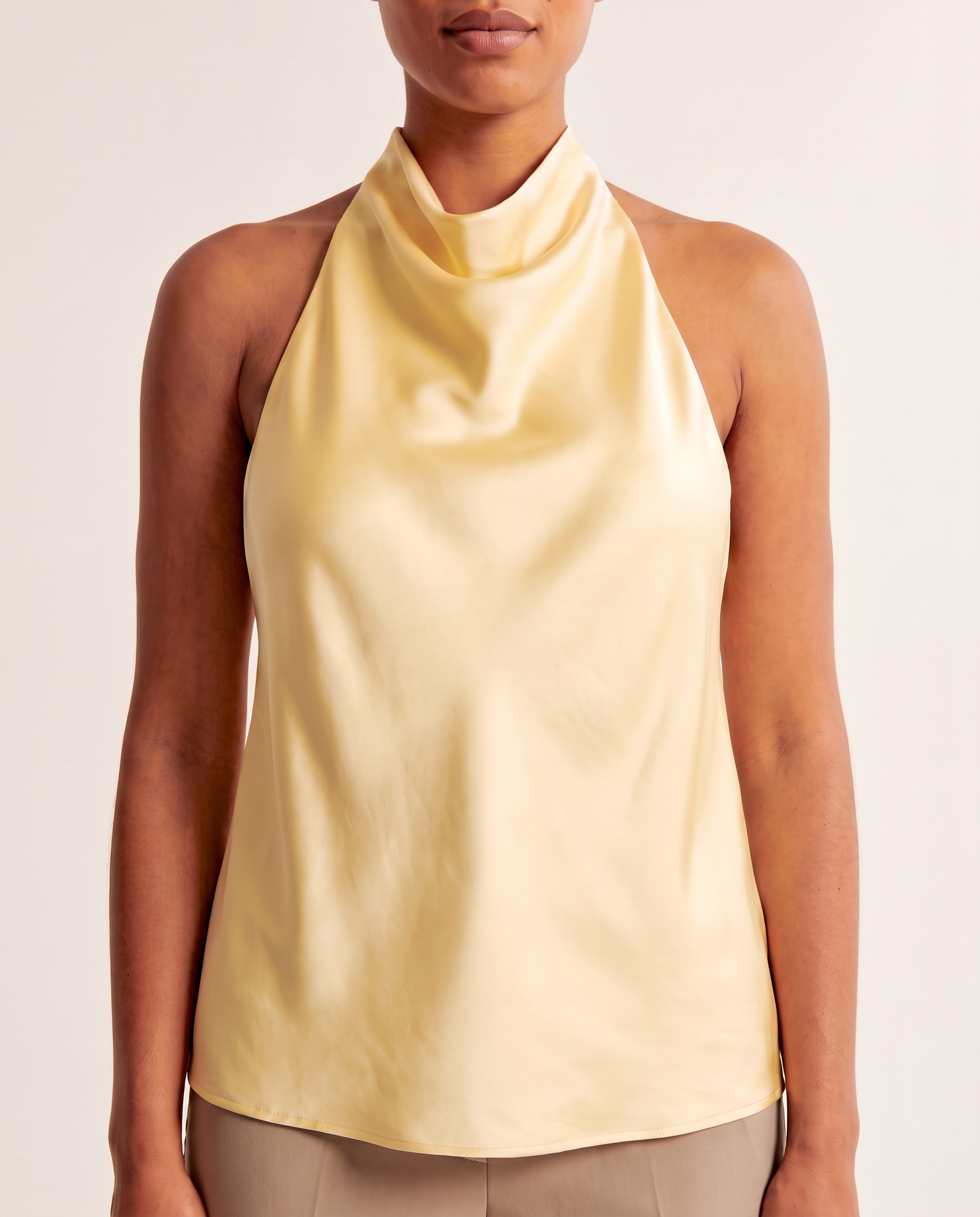 Satin Halter Top with Open Back – product detail view 1