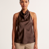 Satin Halter Top with Open Back – product detail view 4