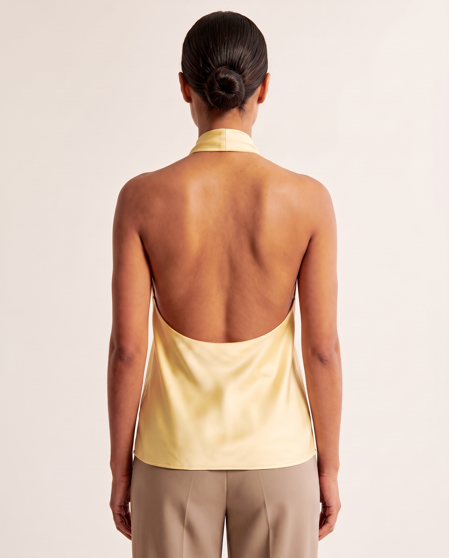 Satin Halter Top with Open Back – alternate product view