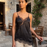 Asymmetric Lace Tank Top with V Neck and Open Back – product detail view 1