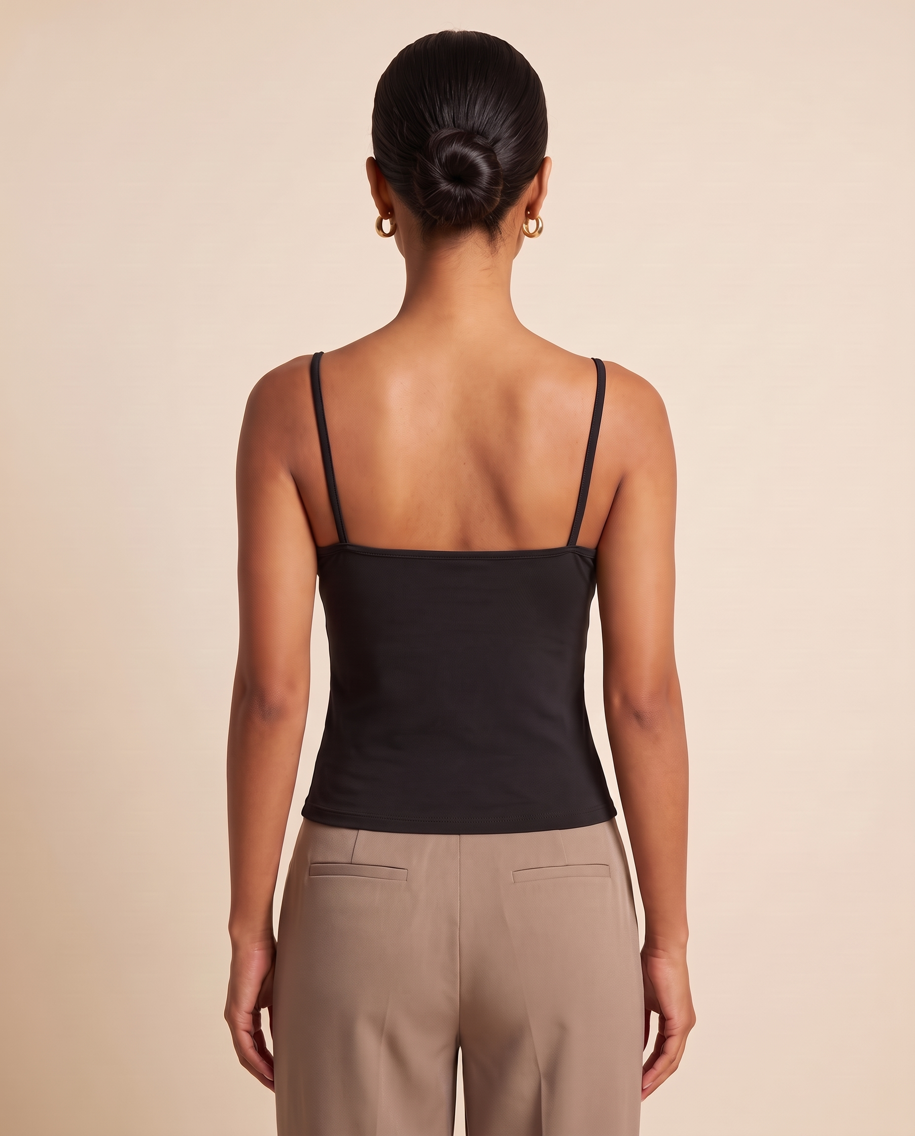 Lace Trim Crop Cami with U Neck and Open Back – alternate product view