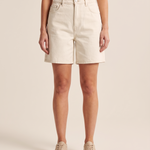 Wide-Leg Denim Shorts with Elastic Waist — front view