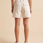 Wide-Leg Denim Shorts with Elastic Waist — back view
