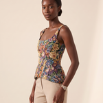 Haven Elegant Floral Open-Back Top – Multicolour Floral – angle