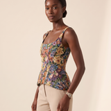 Haven Elegant Floral Open-Back Top – Multicolour Floral – angle