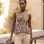 Haven Elegant Floral Open-Back Top – Multicolour Floral – lifestyle