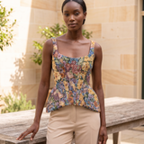 Haven Elegant Floral Open-Back Top – Multicolour Floral – lifestyle