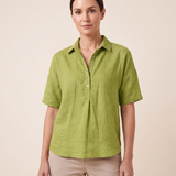Eloise Contemporary Button-Front Collared Shirt – Green – variant