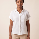 Cove Short-Sleeve Cotton Button-Up Shirt – White – variant