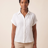 Cove Short-Sleeve Cotton Button-Up Shirt – White – variant