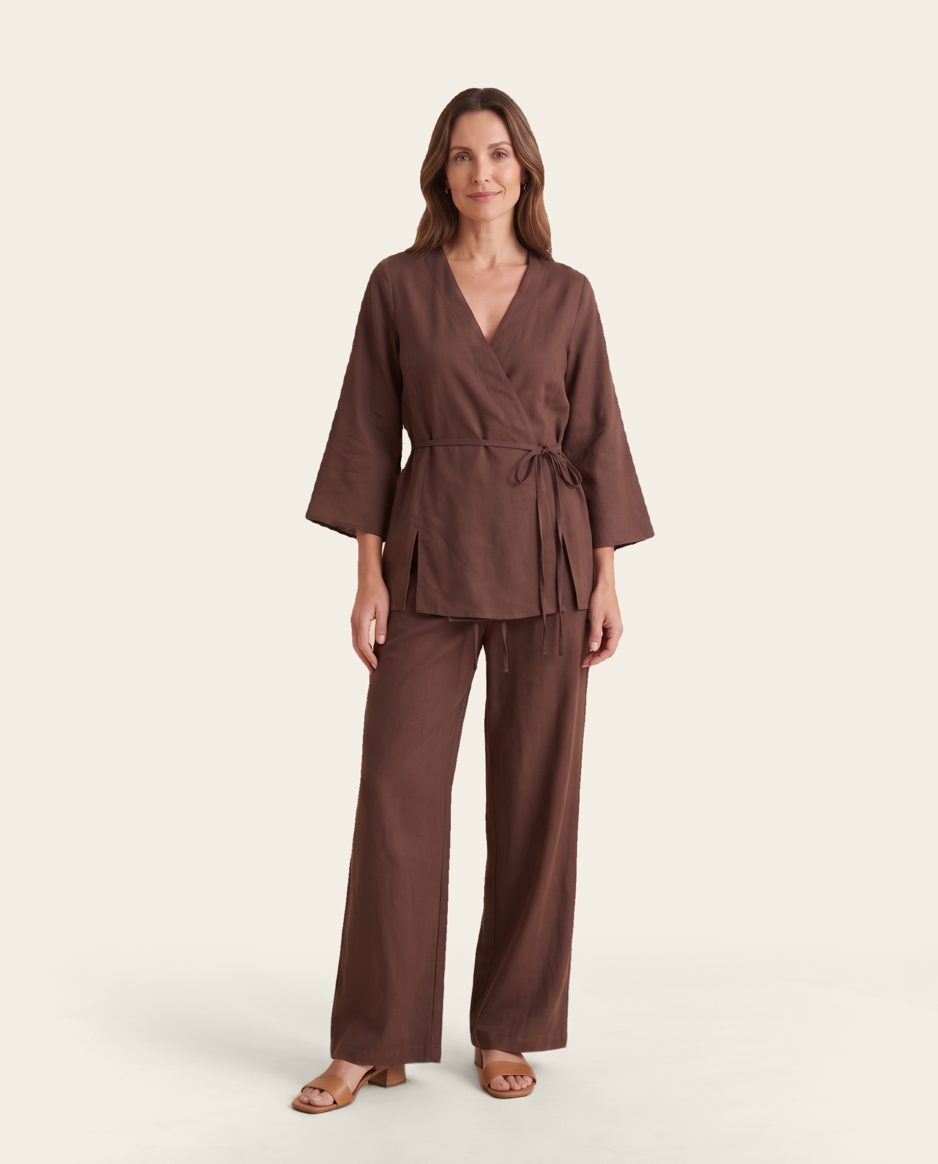 Two Piece Trouser Set with Relaxed Fit — front