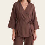 Two Piece Trouser Set with Relaxed Fit — fabric and construction detail