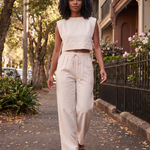 Linen Pant Set with Relaxed Fit — lifestyle 1