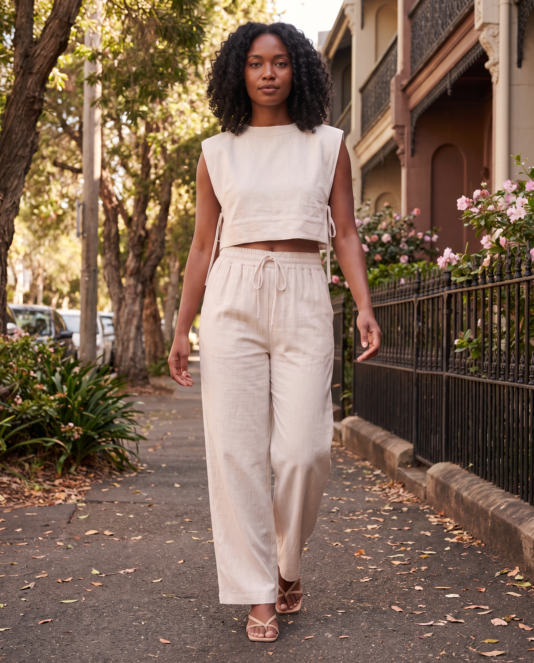 Linen Pant Set with Relaxed Fit — lifestyle 1
