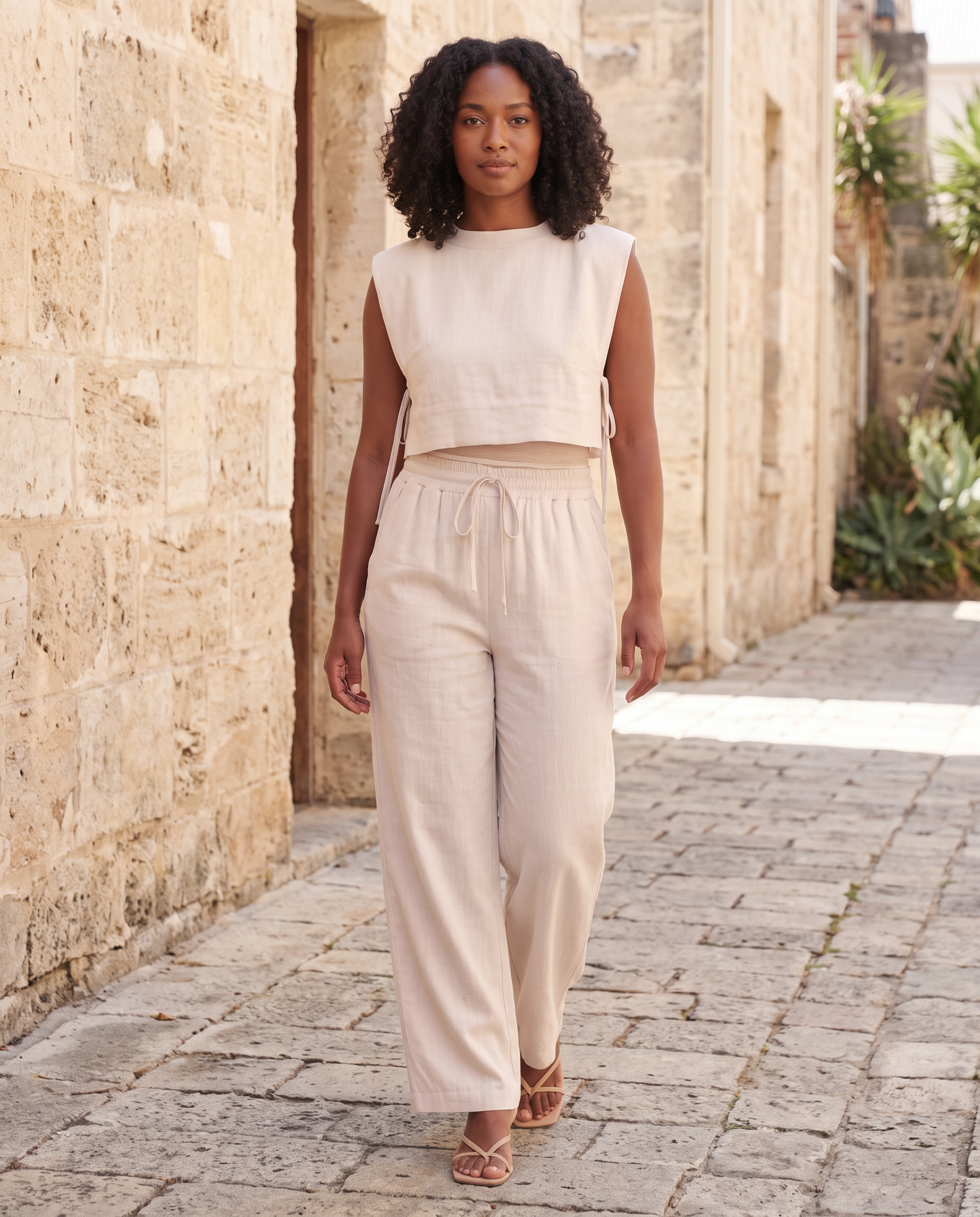 Linen Pant Set with Relaxed Fit — lifestyle 2