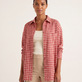Rowan Vintage Red Plaid Overshirt – Red – studio front