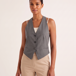 Céline Open-Back V-Neck Cropped Vest – Grey – variant