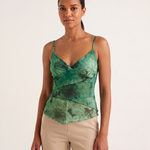 Floral Mesh Camisole Top – Green Floral – variant
