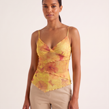 Floral Mesh Camisole Top – Yellow Floral – variant