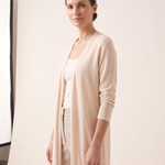 Soleil Longline Lightweight Knit Cardigan – Apricot – angle