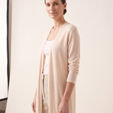 Soleil Longline Lightweight Knit Cardigan – Apricot – angle
