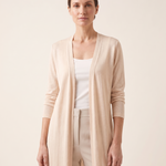 Soleil Longline Lightweight Knit Cardigan – Apricot – studio front