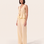 Striped Tie Front Wide Leg Trouser Set — angle