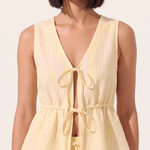 Striped Tie Front Wide Leg Trouser Set — detail