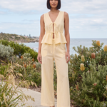 Striped Tie Front Wide Leg Trouser Set — lifestyle 1