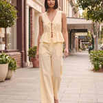 Striped Tie Front Wide Leg Trouser Set — lifestyle 2