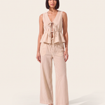 Striped Tie Front Wide Leg Trouser Set — colour