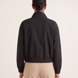 Onyx Relaxed High-Neck Zip Jacket – Black – back