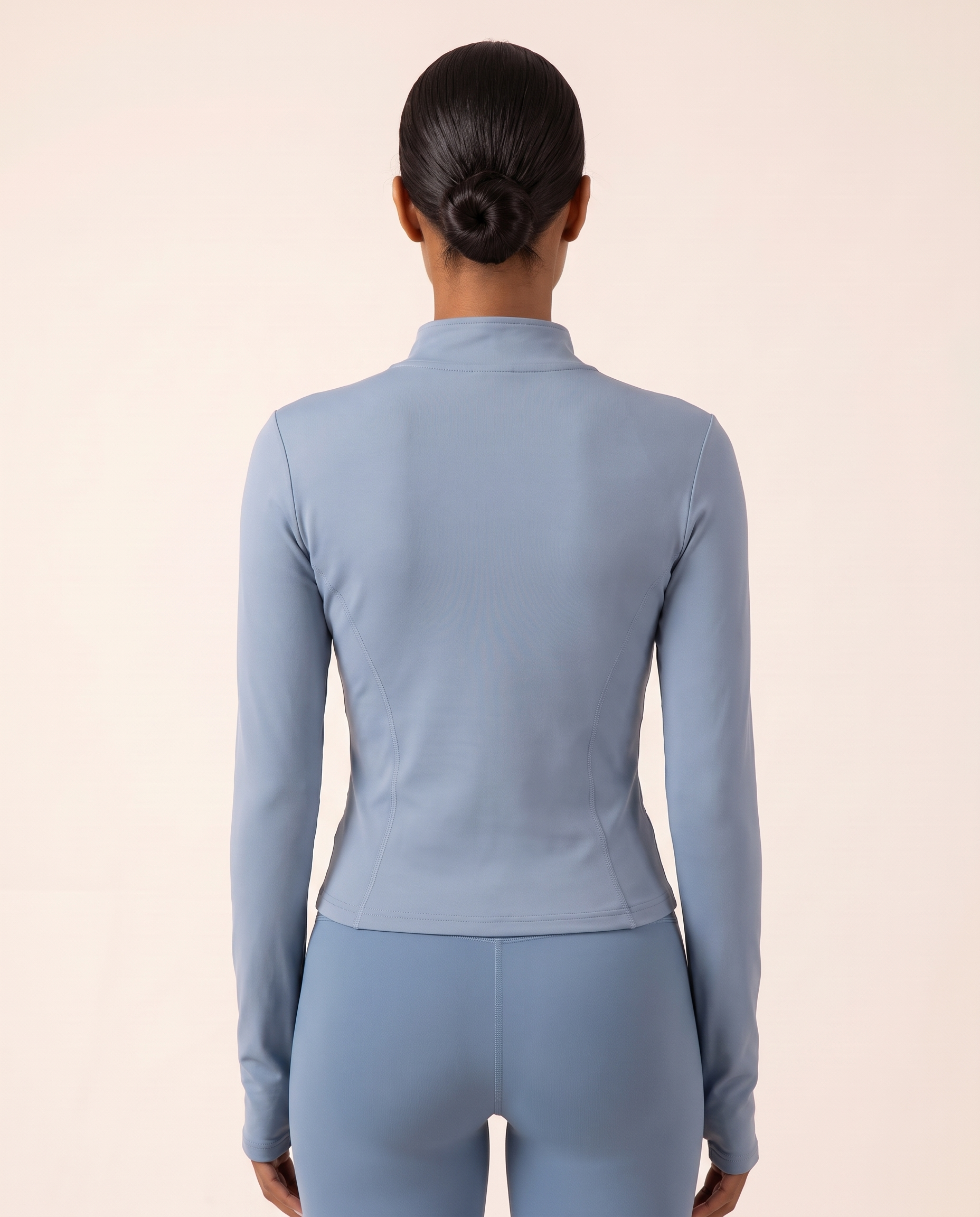 Aura Pilates Quick-Dry Long-Sleeve Jacket – Sky Blue – back